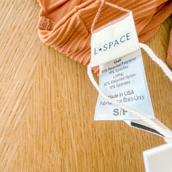 L Space Bikini Top Womens Small Nikita Sienna Ribbed Eco‎ Chic Boho Summer NWT - Picture 5 of 6